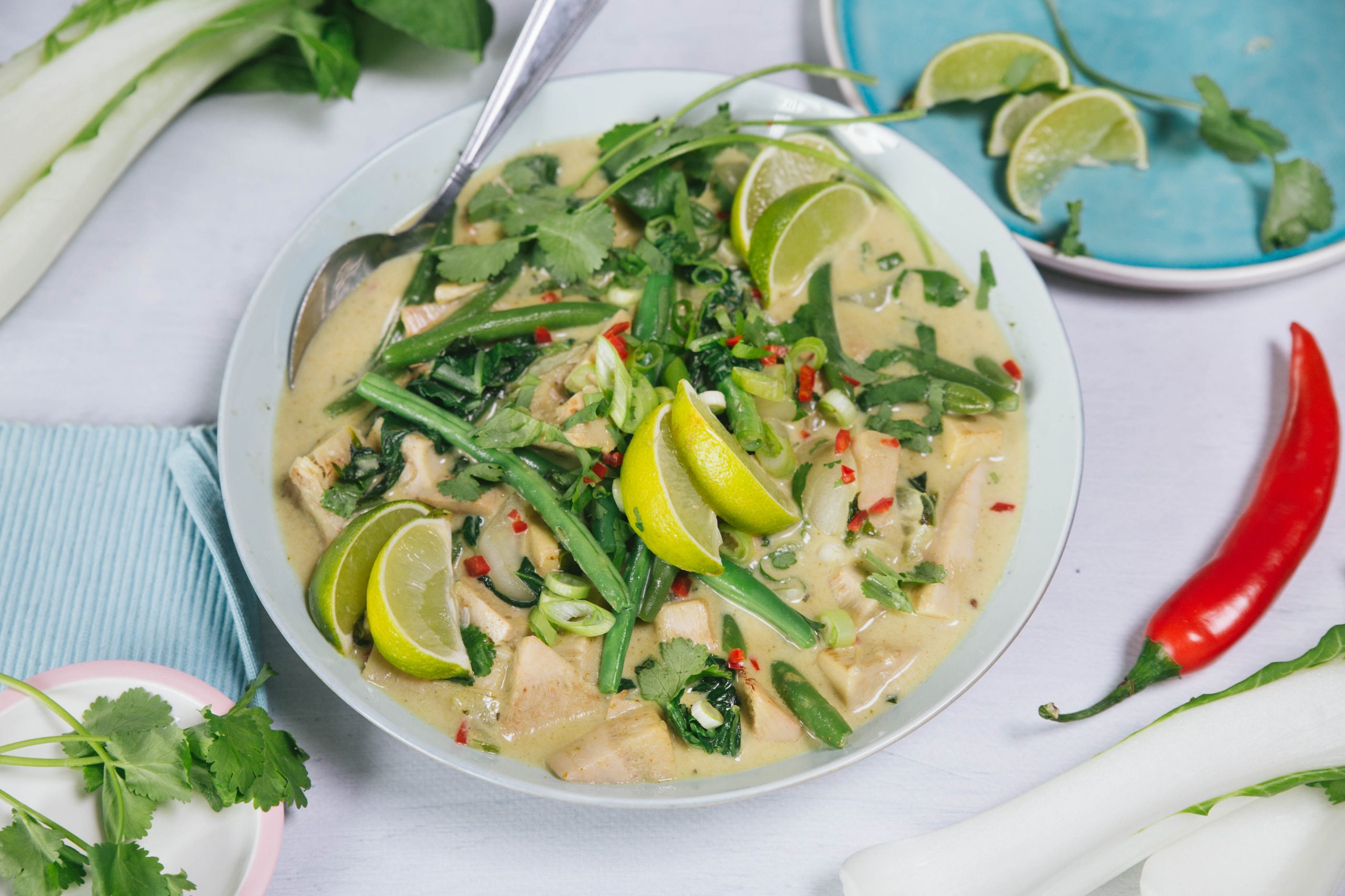 Curry vert thaï aux légumes et fruit de jacquier